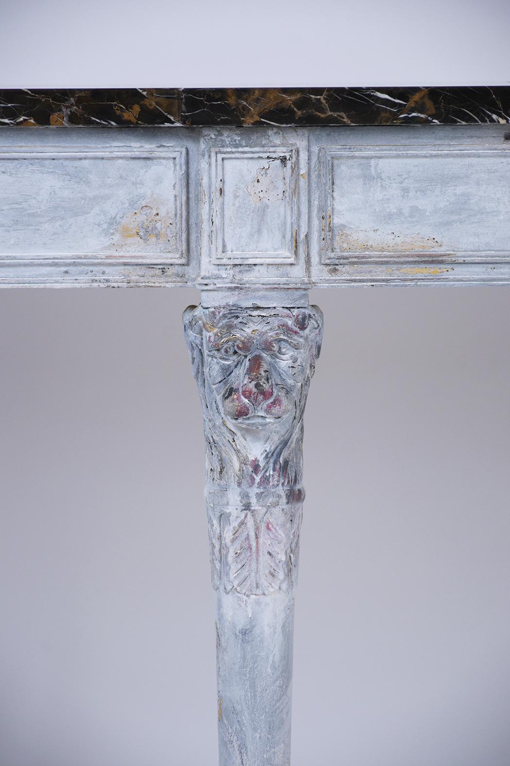 French Painted Marble Console 1