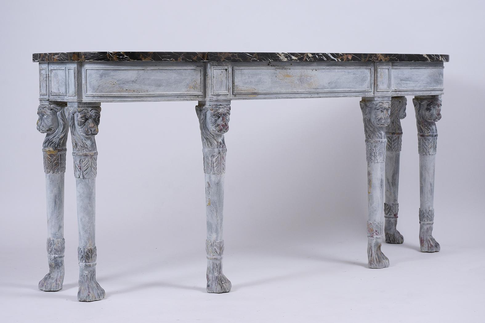 French Painted Marble Console 2