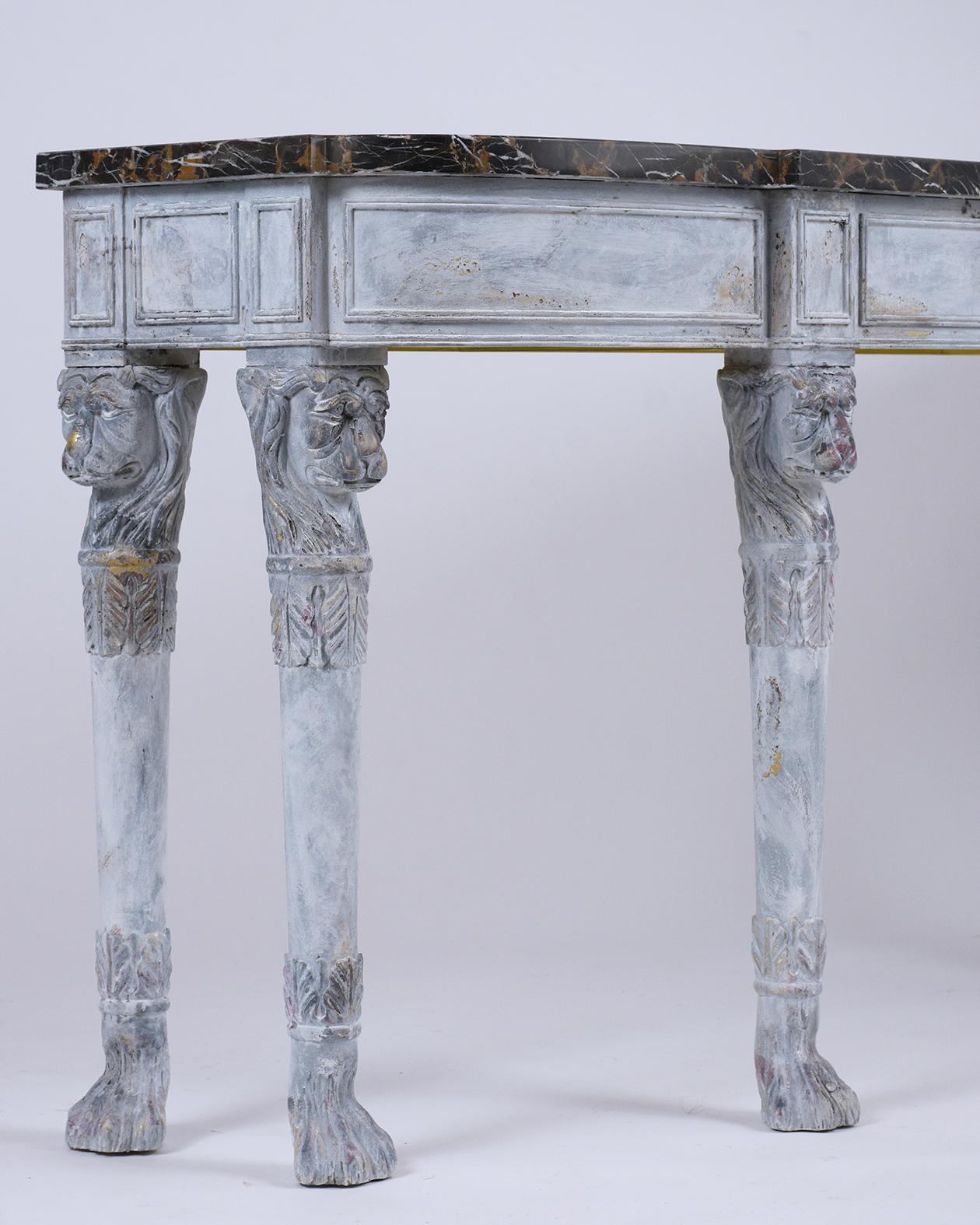 French Painted Marble Console 3