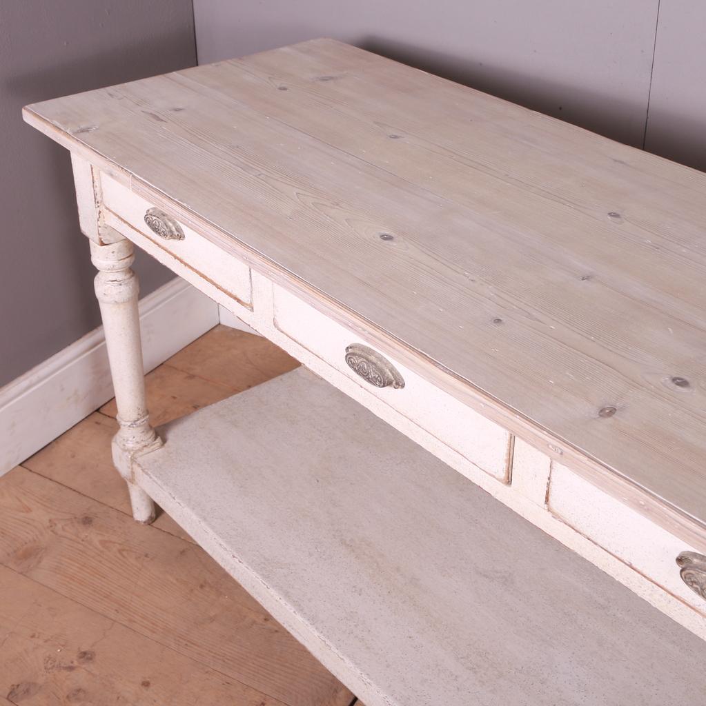 Pine French Painted Console Table