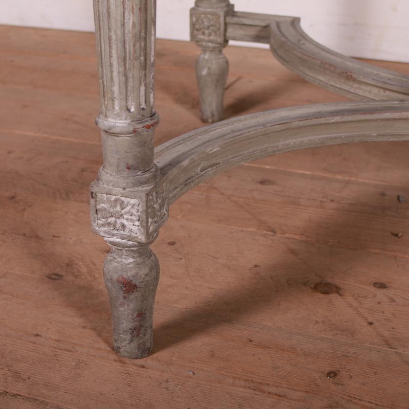 Beech French Painted Console Table For Sale