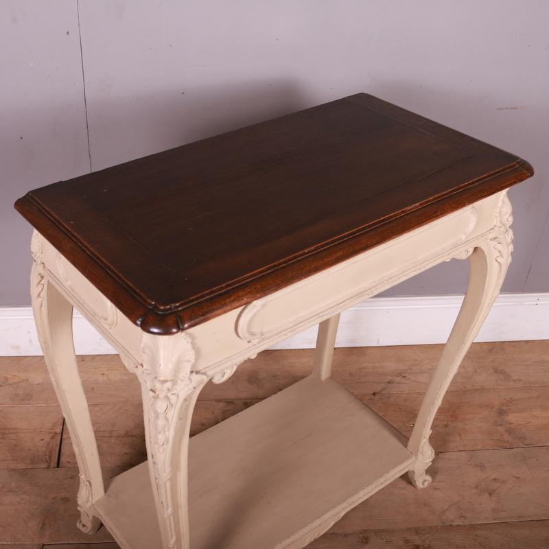 Oak French Painted Console Table For Sale
