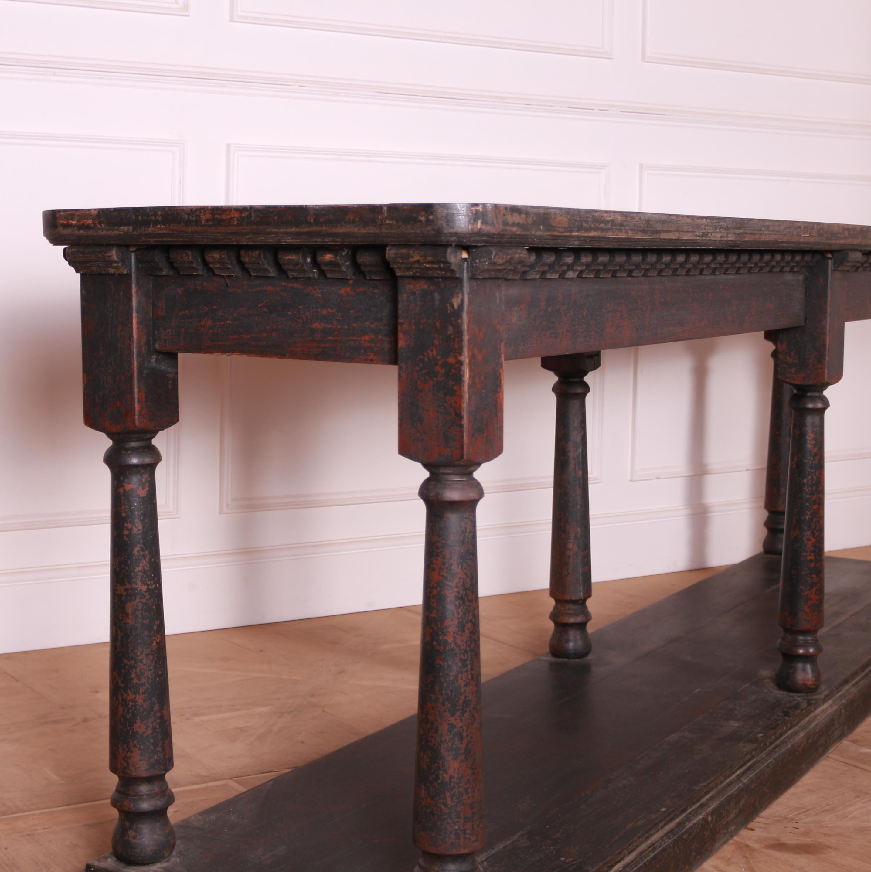 Pine French Painted Console Table
