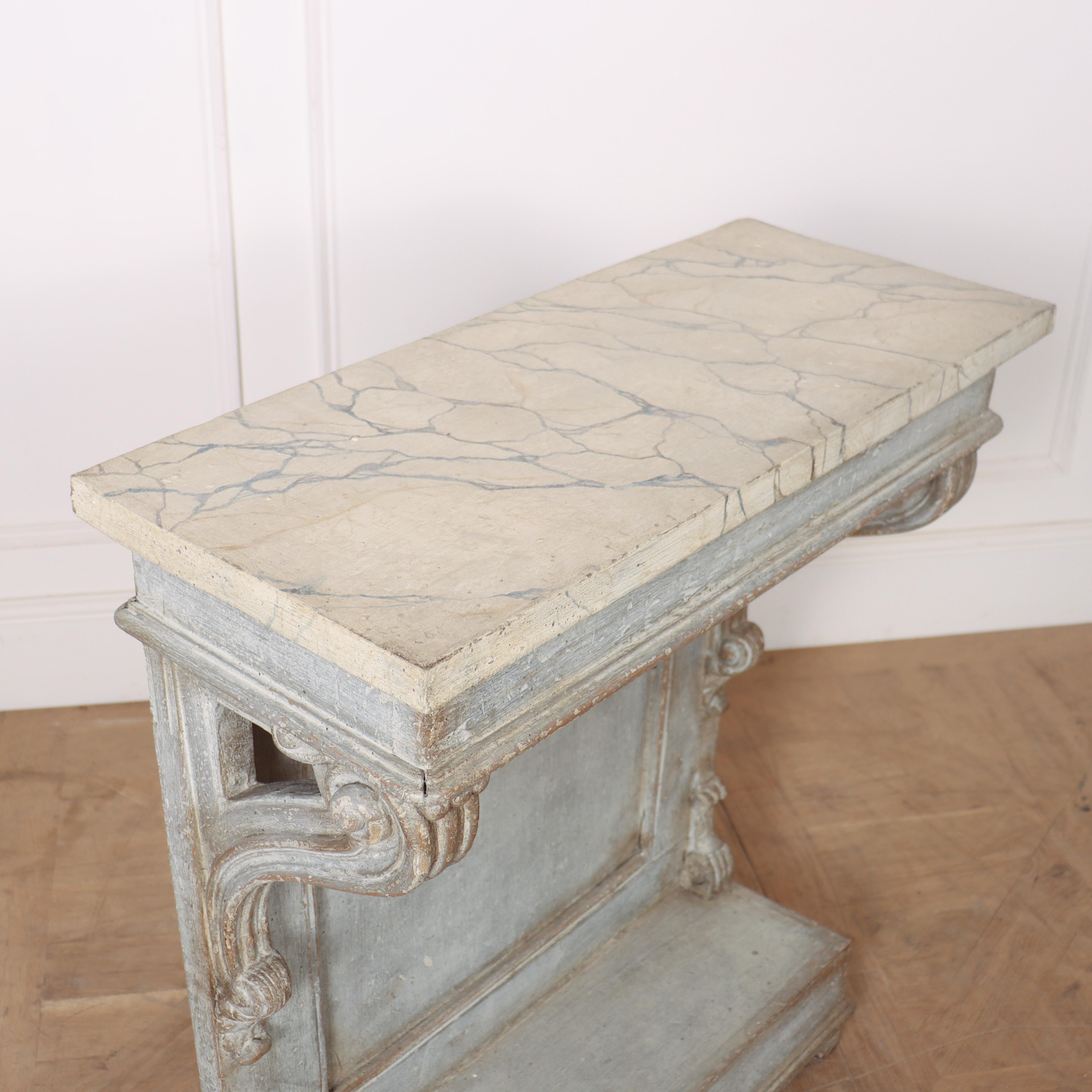 Pine French Painted Console Table For Sale