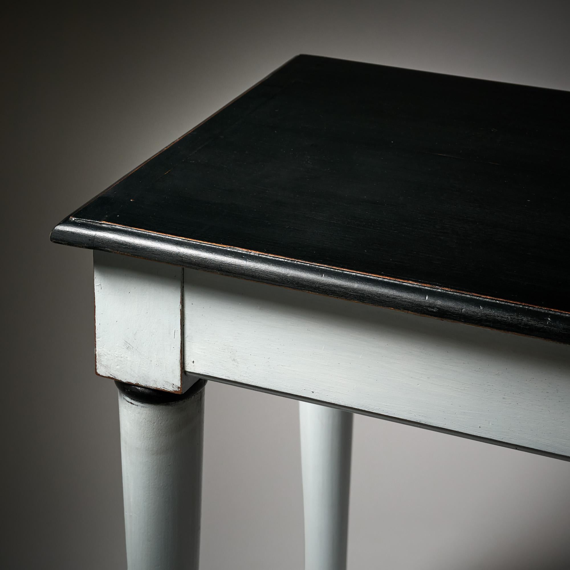 Wood French Painted Console Table For Sale