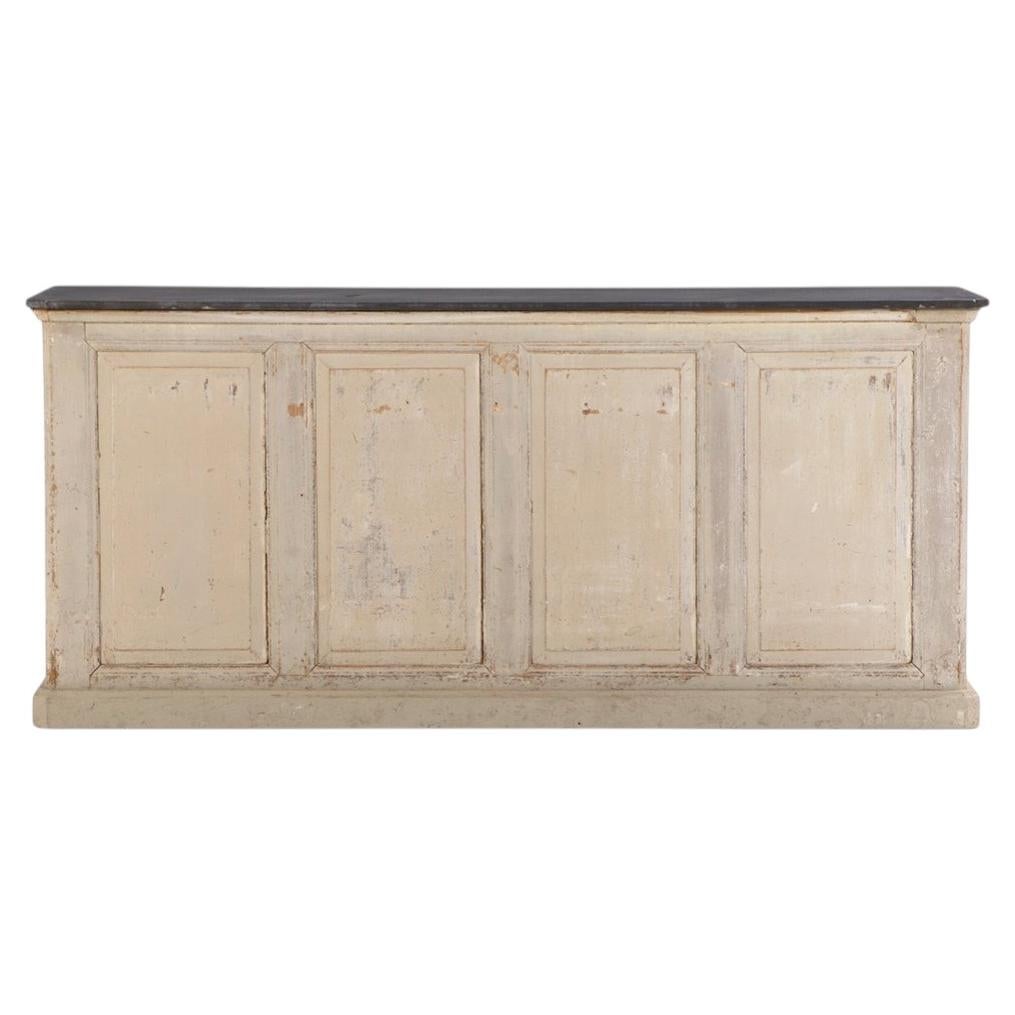 French Painted Counter with Belgian Bluestone Top, C 1880