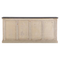 French Painted Counter with Belgian Bluestone Top, C 1880