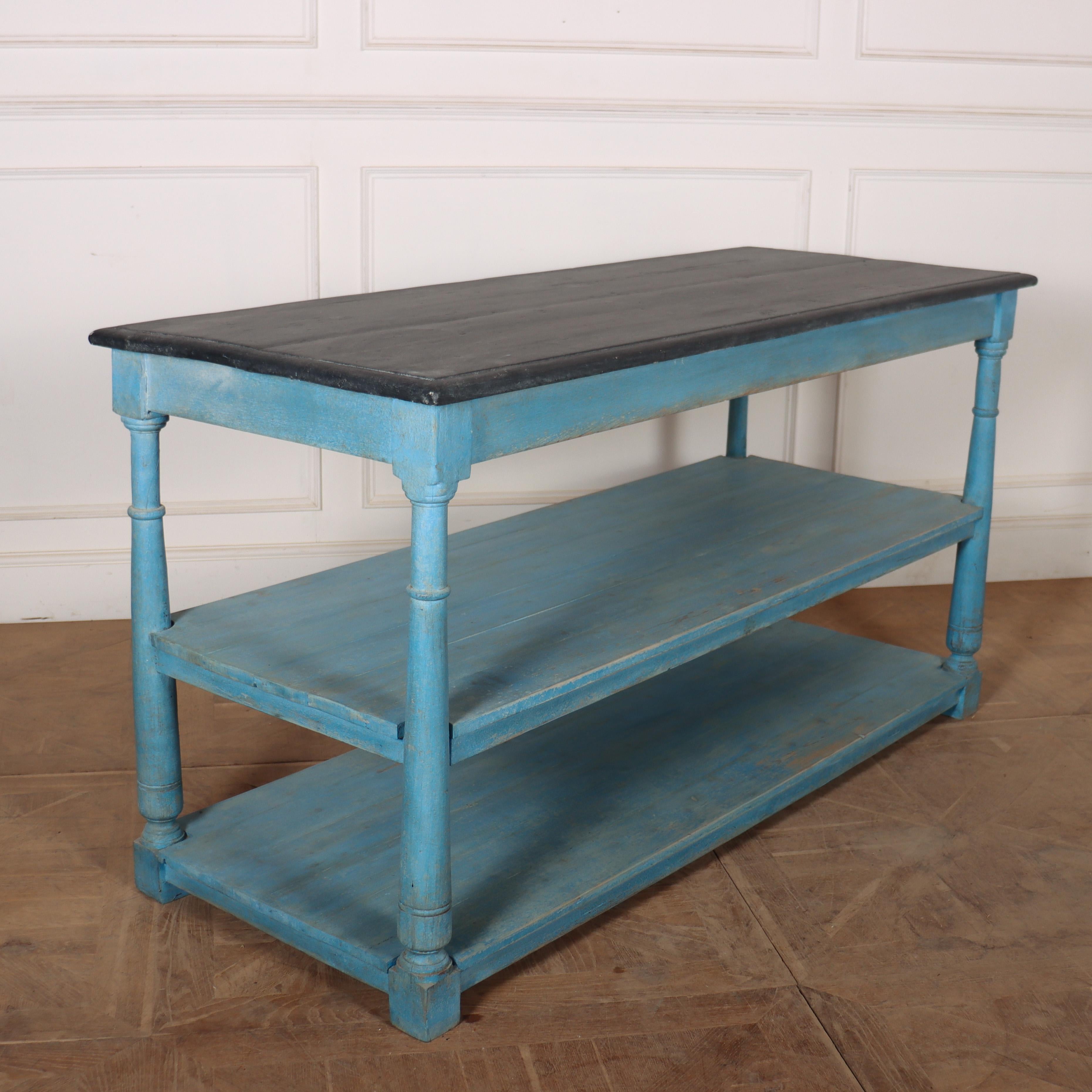 Oak French Painted Drapers Table For Sale
