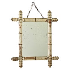 French Painted Faux Bamboo Mirror French Painted Faux Bamboo Mirror