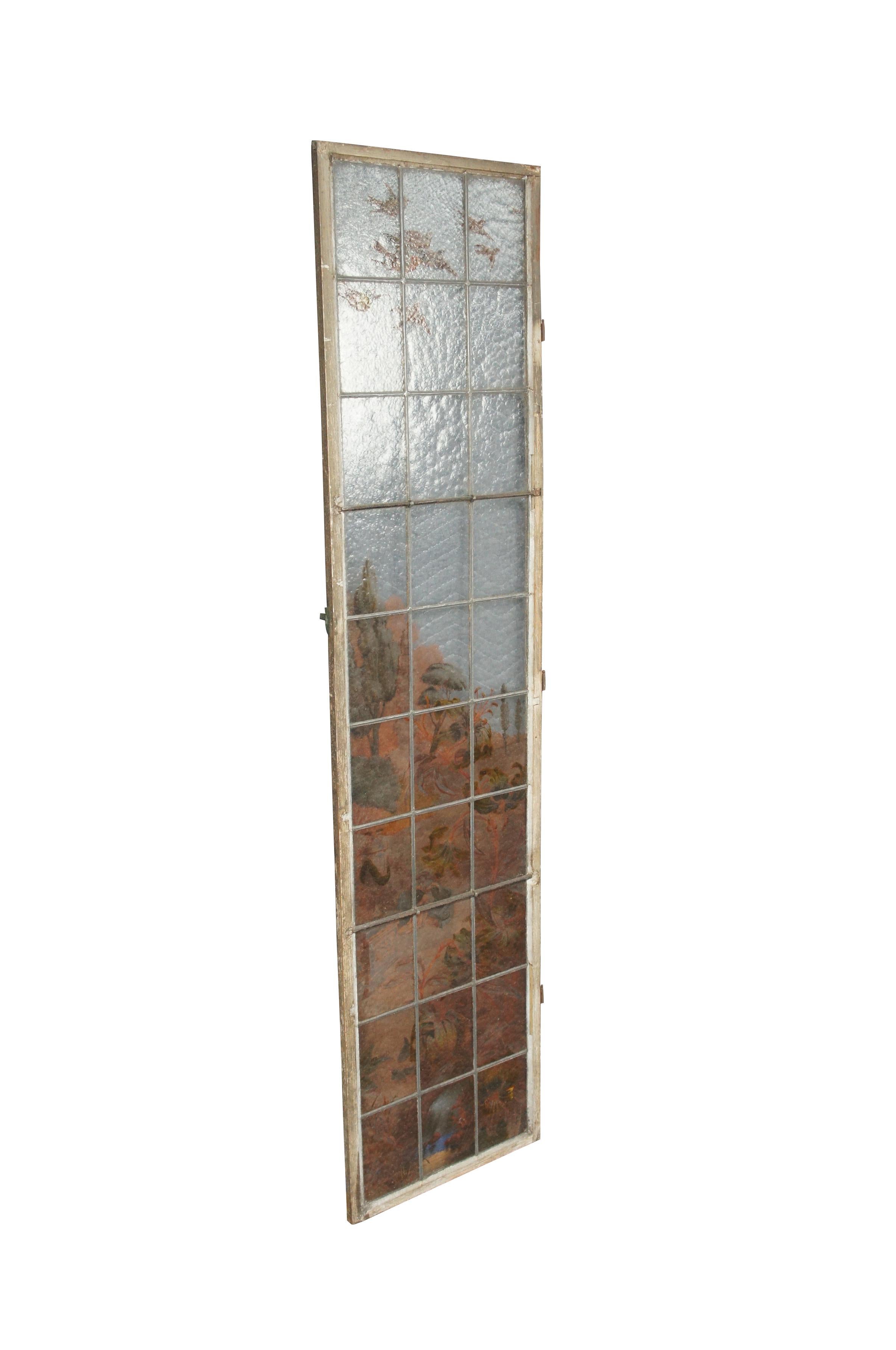 Französisch gemalt & gebrannt viktorianischen Stil Botanischer Garten Stained glass Fenster 69