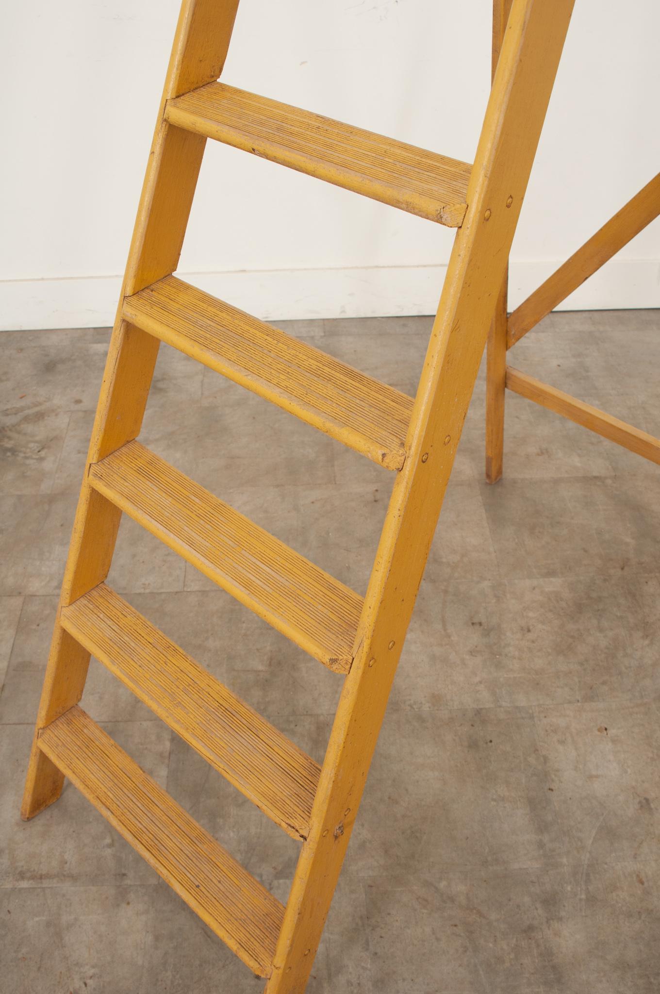 Hand-Painted French Painted Folding Ladder