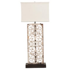 French Painted Iron Panel Lamp