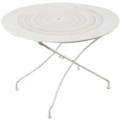 French Painted Iron Round Folding Garden Dining Tables