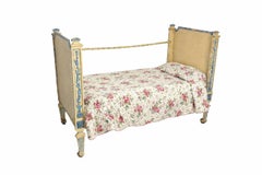 French Painted Iron & Wrought Iron Banquette Child Sofa Louis XVI st, circa 1880