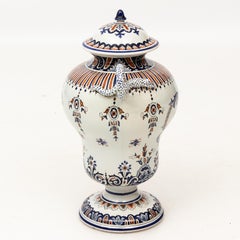 French Painted Jar with Lid