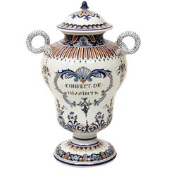 French Painted Jar with Lid