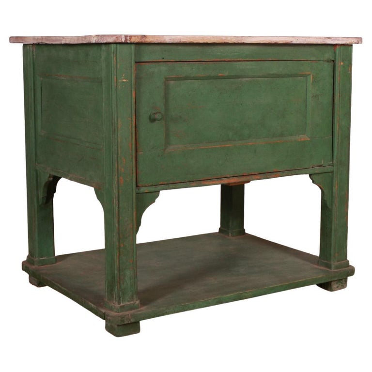 French Painted Kitchen Island For Sale at 1stDibs