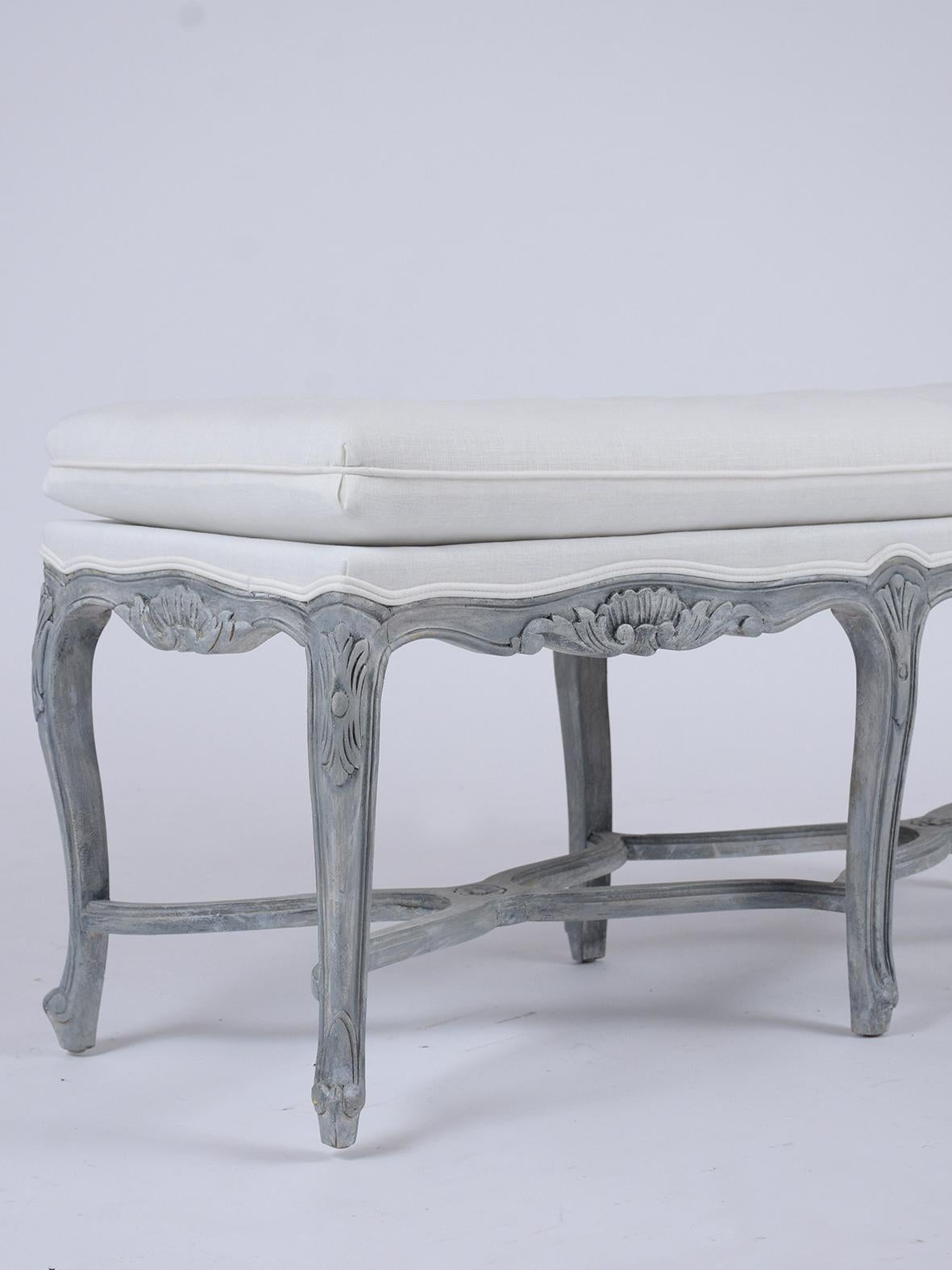 Vintage 1950s French Louis XV Bench 1