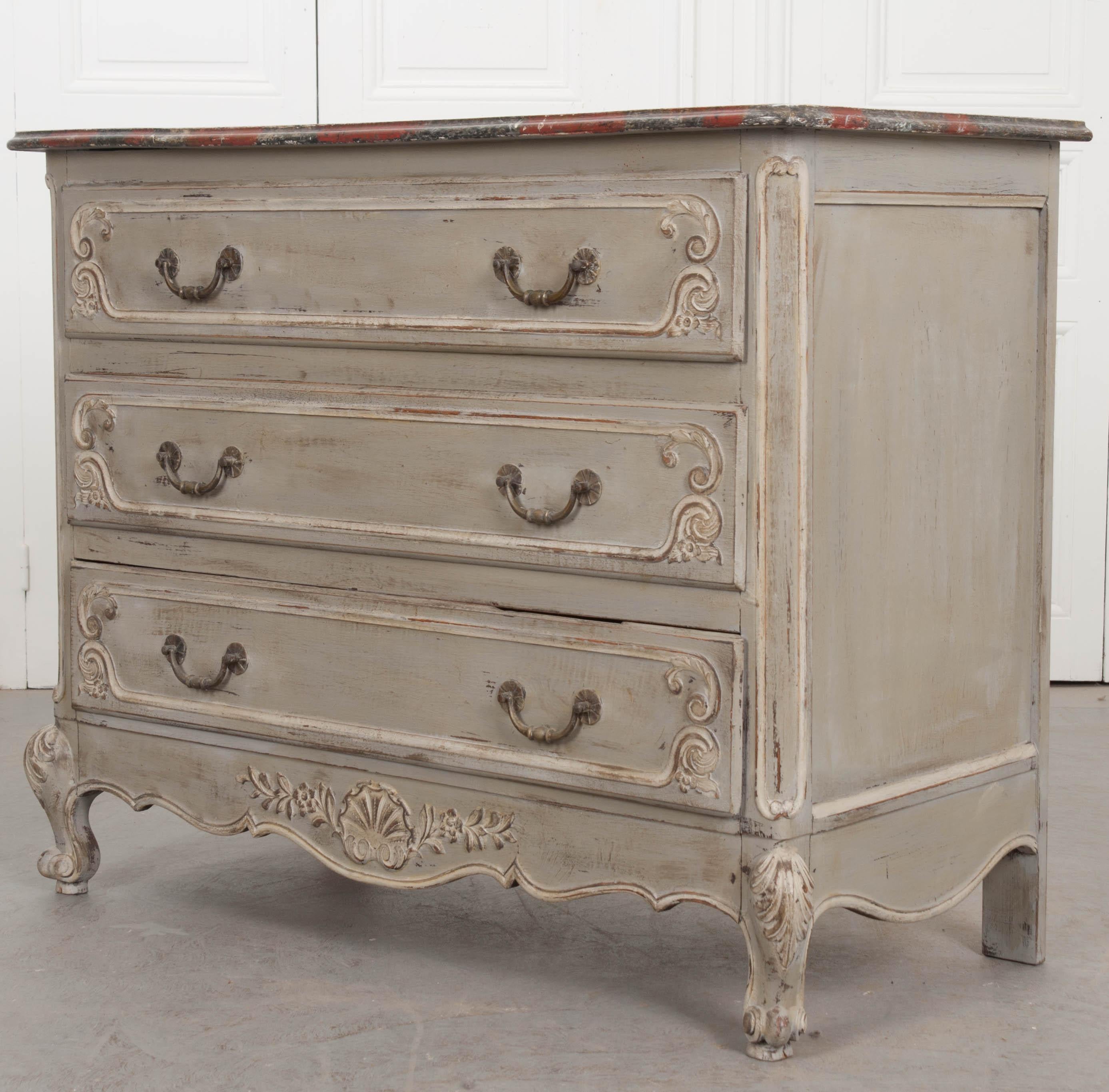 French Painted Louis XV Style Commode 5