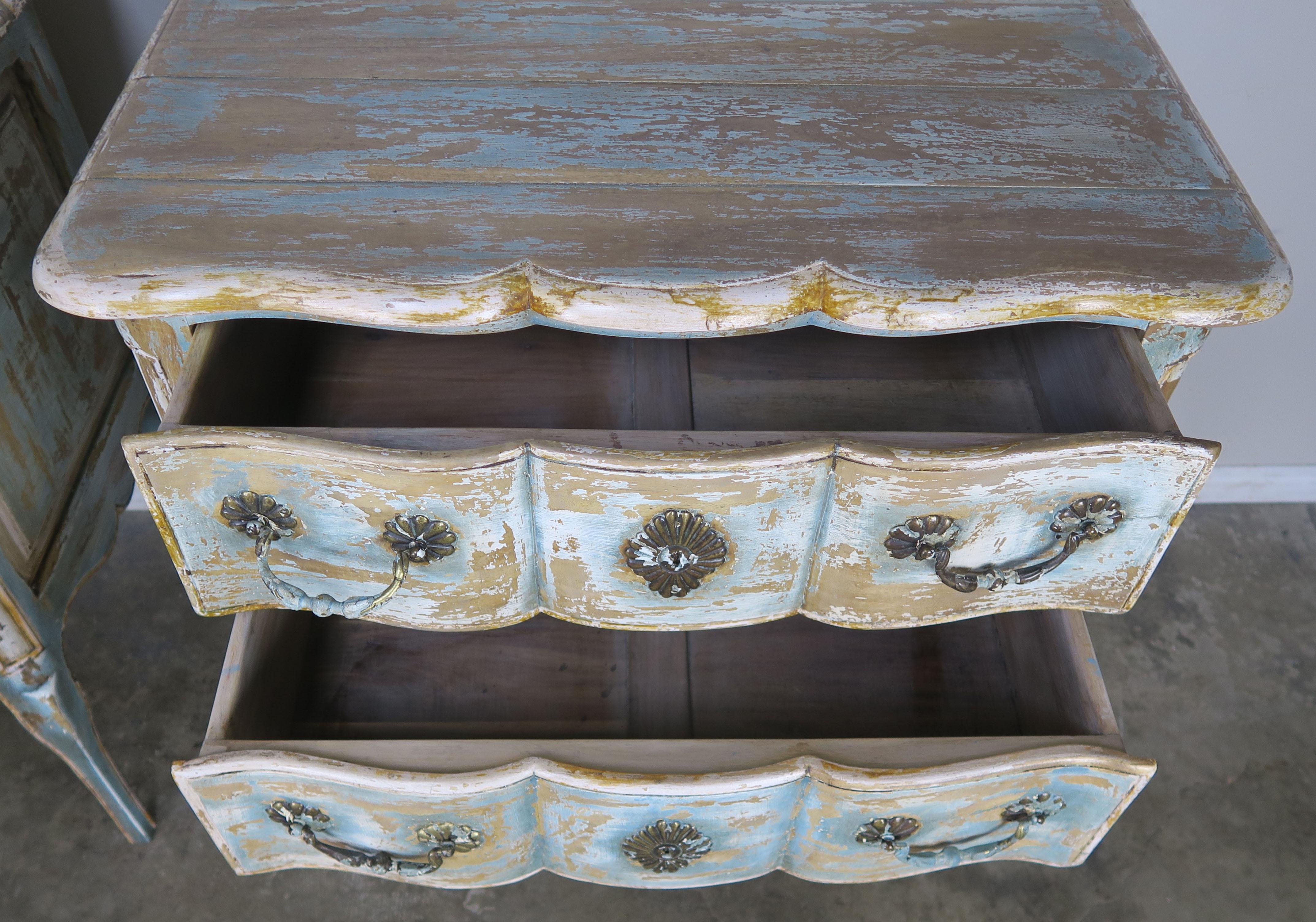 French Painted Louis XV Style Commodes, circa 1930s 1