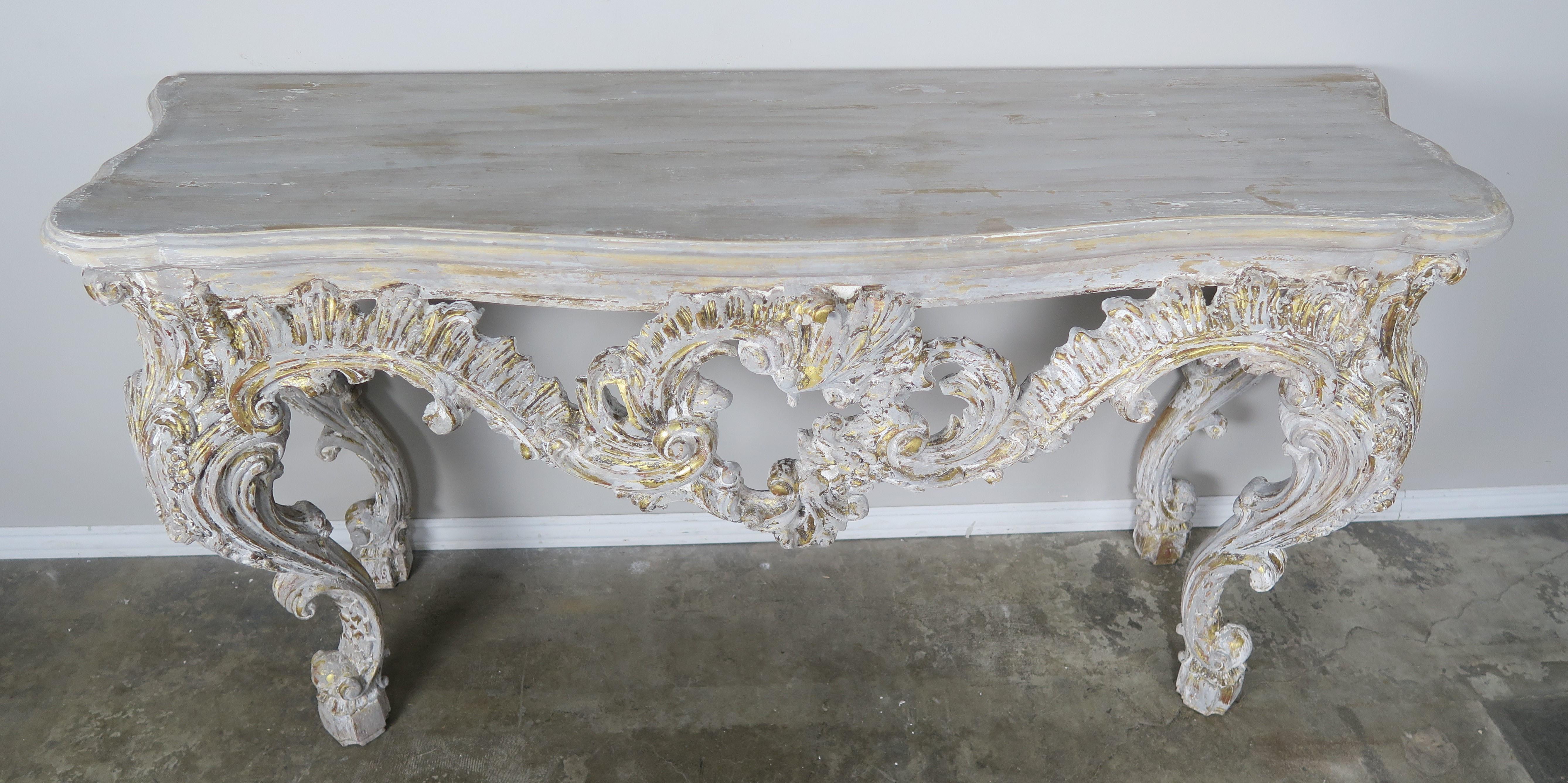 Rococo French Painted Louis XV Style Console