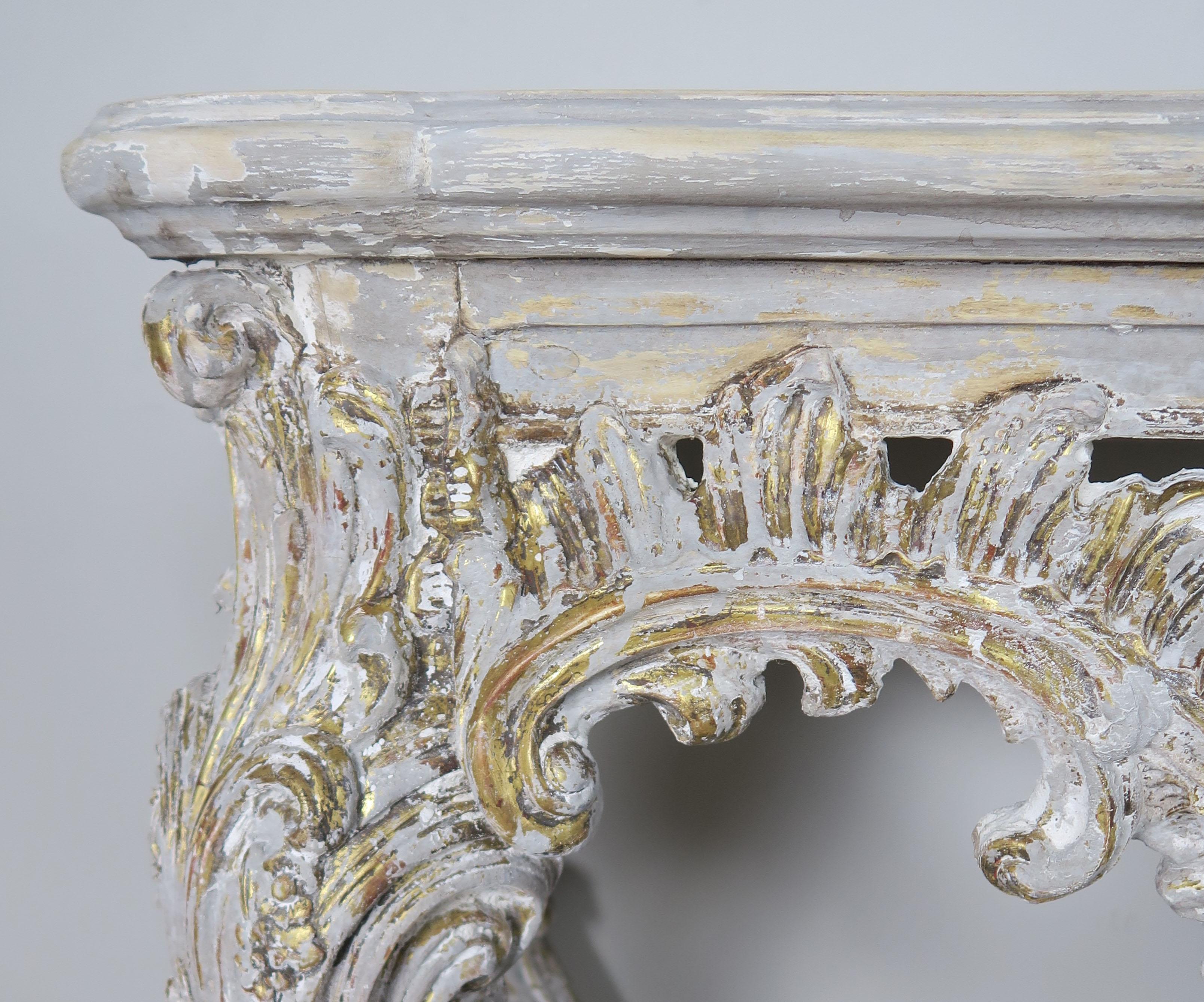 Giltwood French Painted Louis XV Style Console