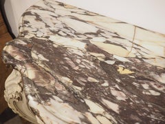 French Painted Louis XV Style Console Table, Breche Violette Marble Top, C. 1850