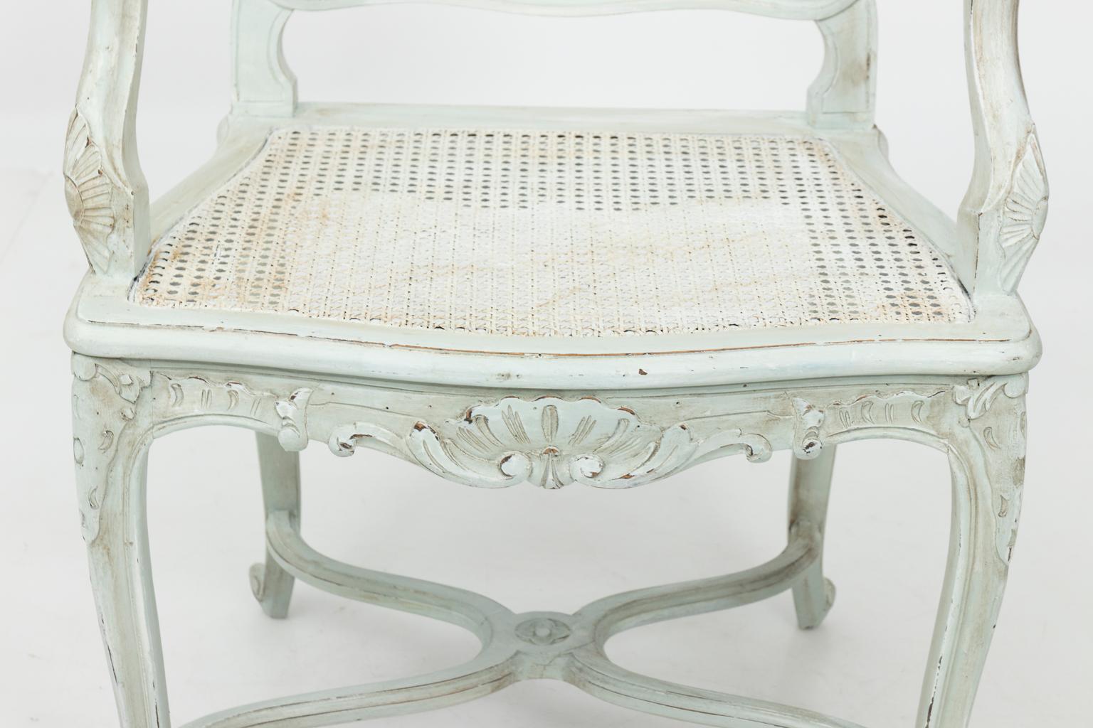 French Painted Louis XVI Armchair In Good Condition In Stamford, CT