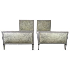 French Painted Louis XVI Style Bed Frames, circa 1930
