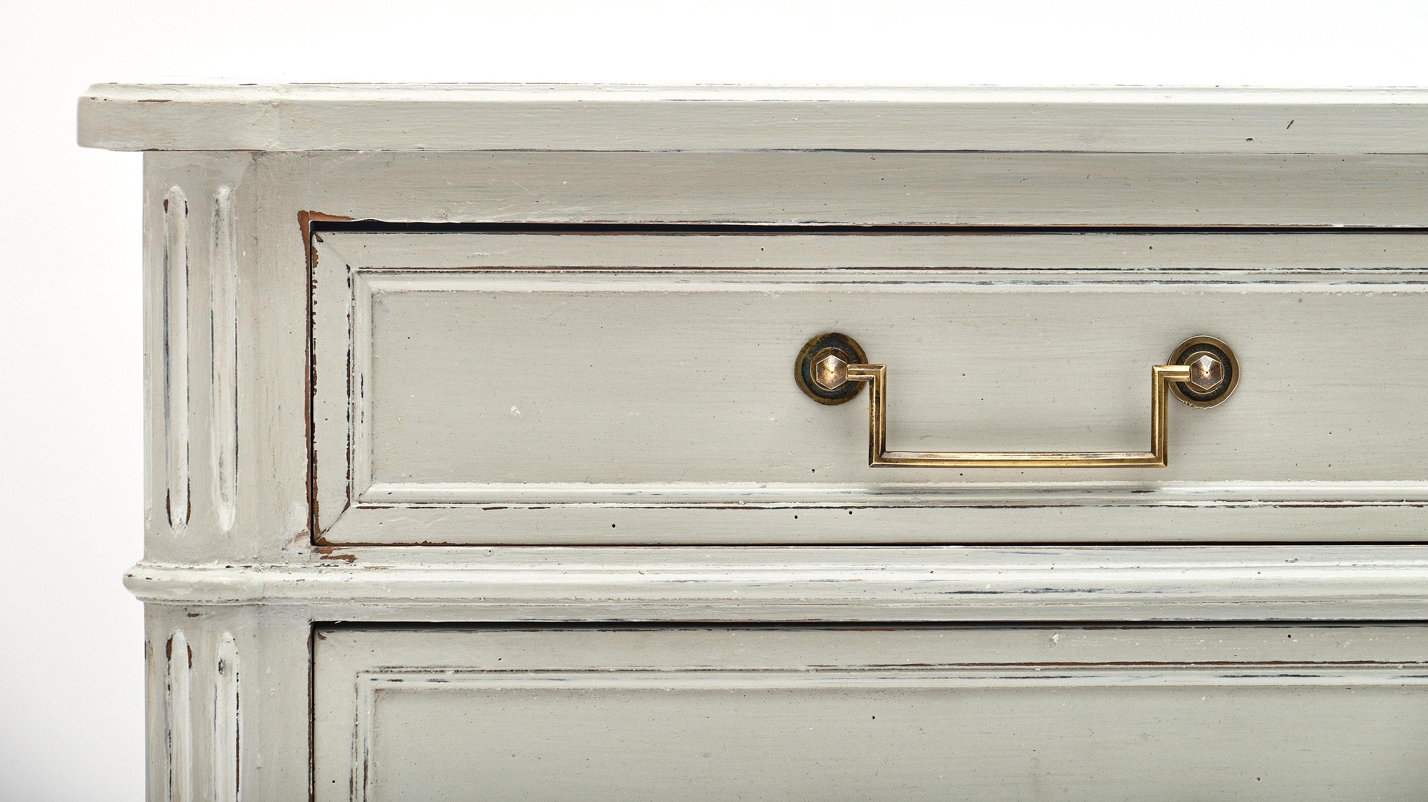 French Painted Louis XVI Style Chest In Good Condition In Austin, TX