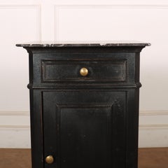 French Painted Marble Top Bedside Table