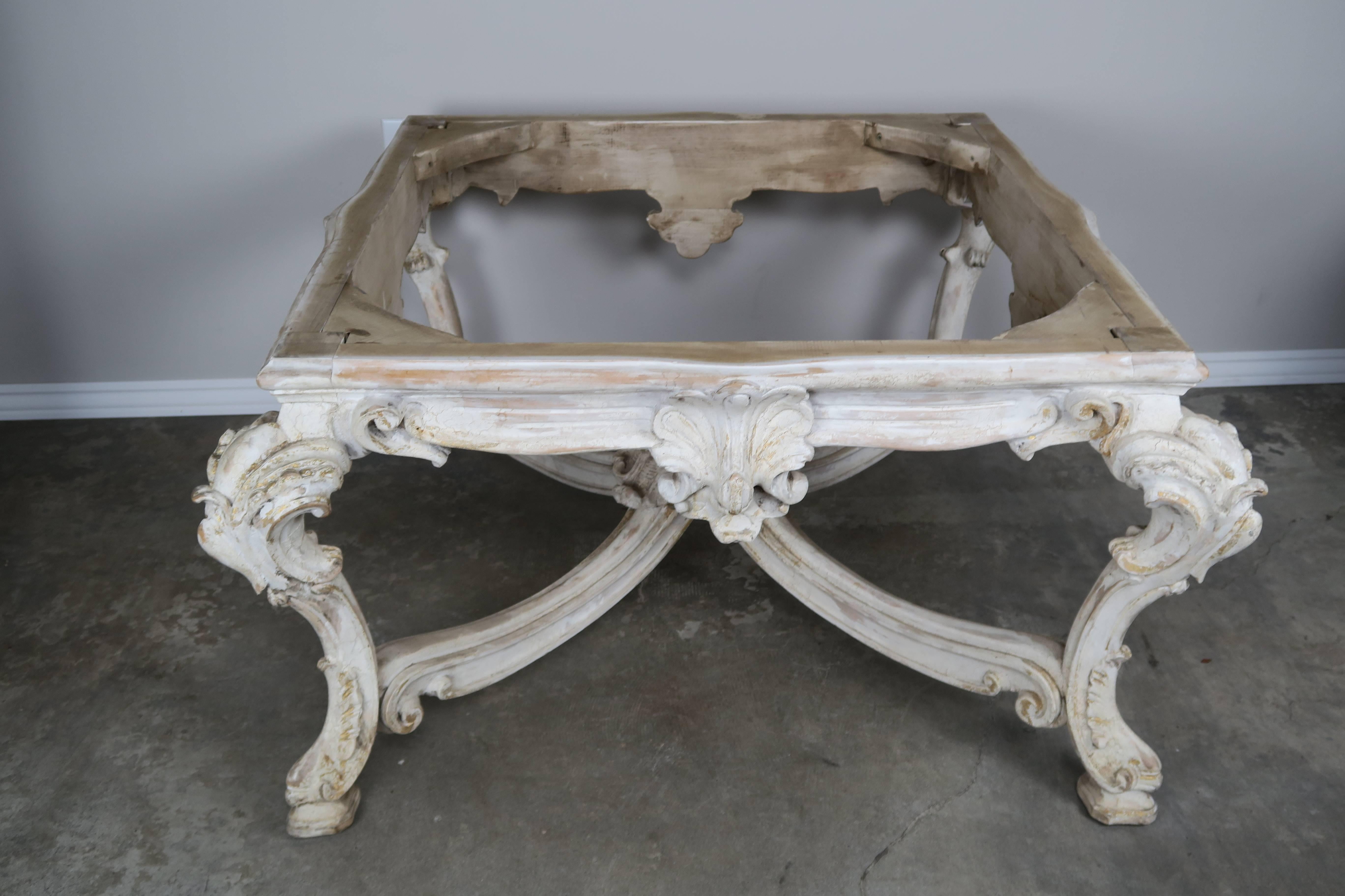 20th Century French Painted Marble-Top Coffee Table