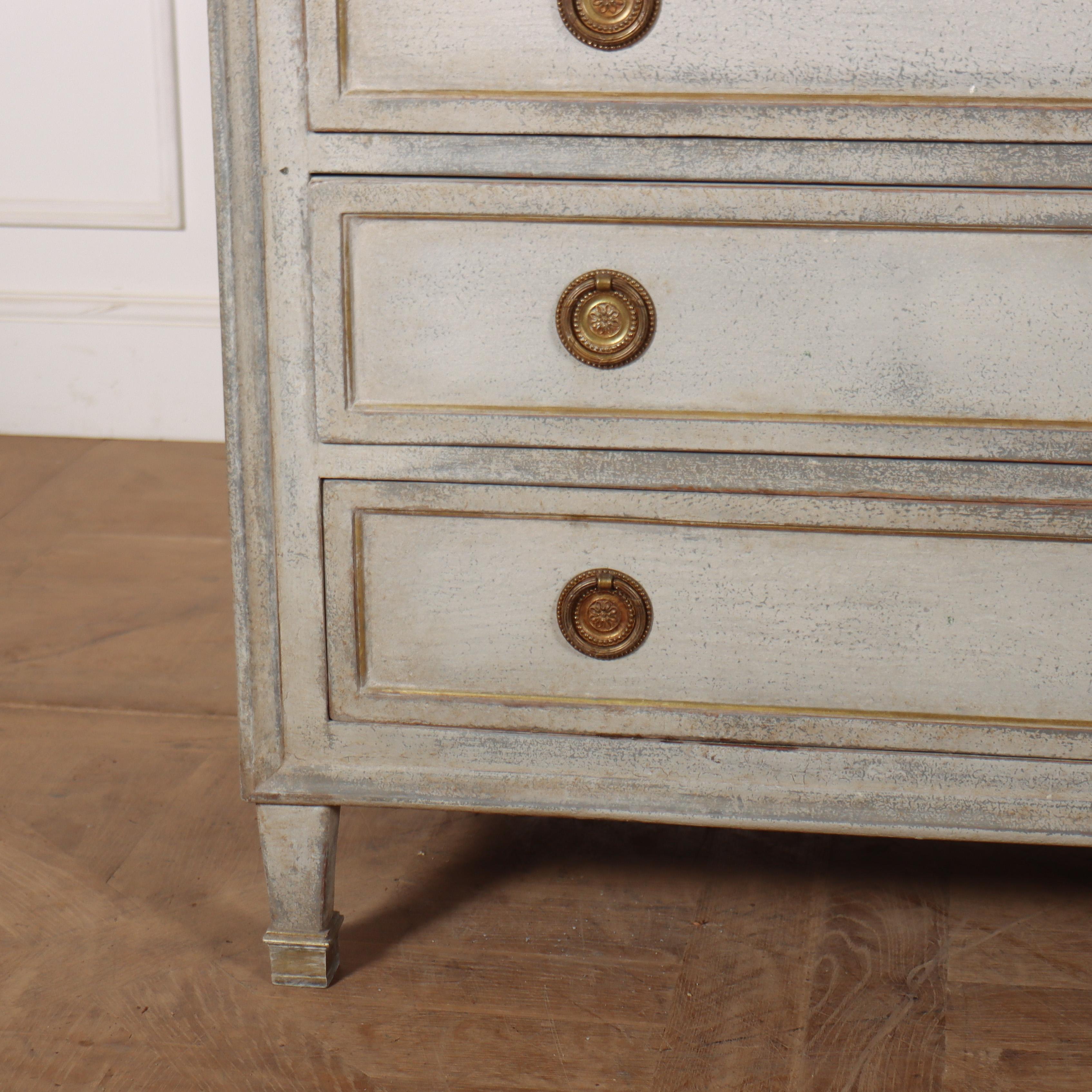 French Painted Marble Top Commode In Good Condition For Sale In Leamington Spa, Warwickshire