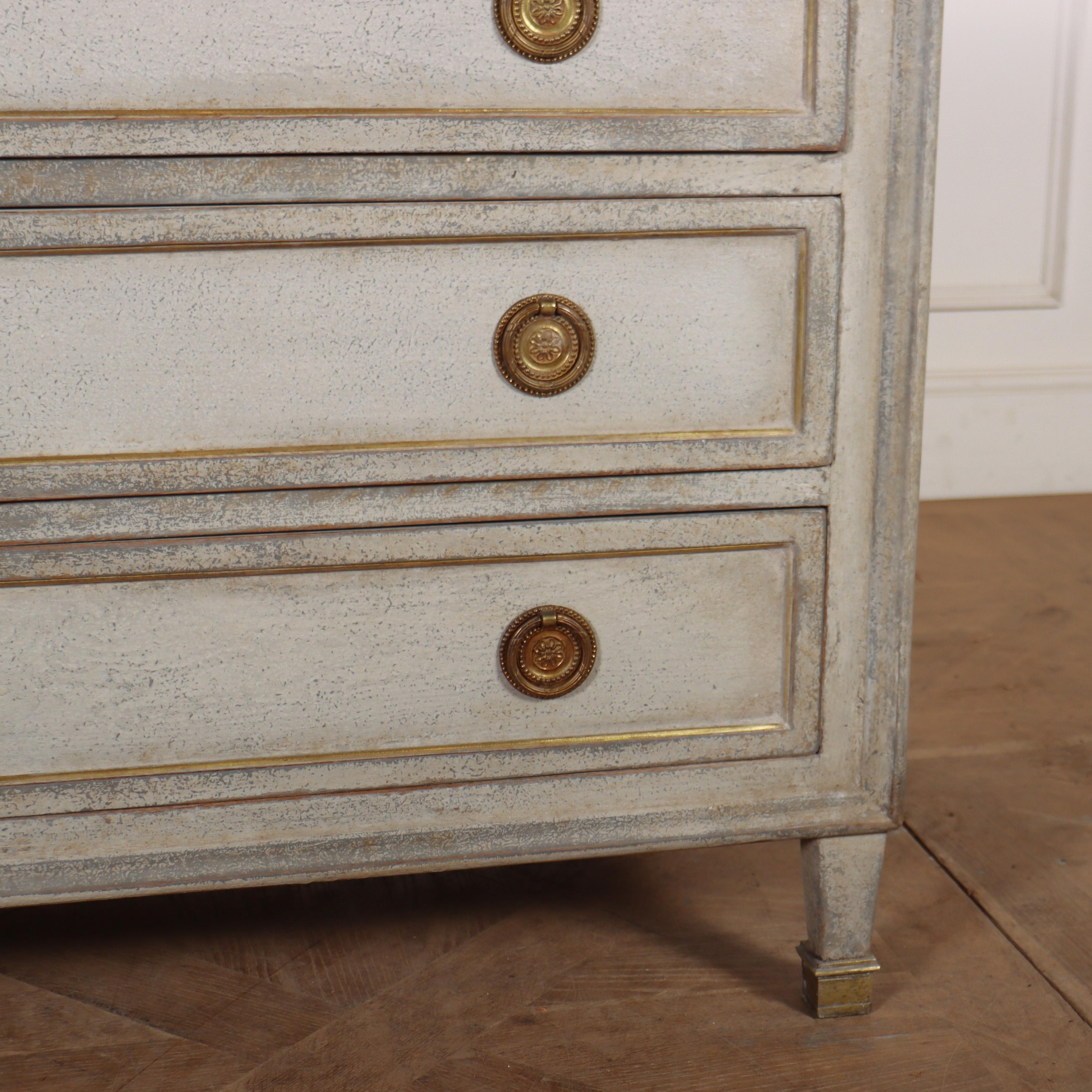 Oak French Painted Marble Top Commode For Sale