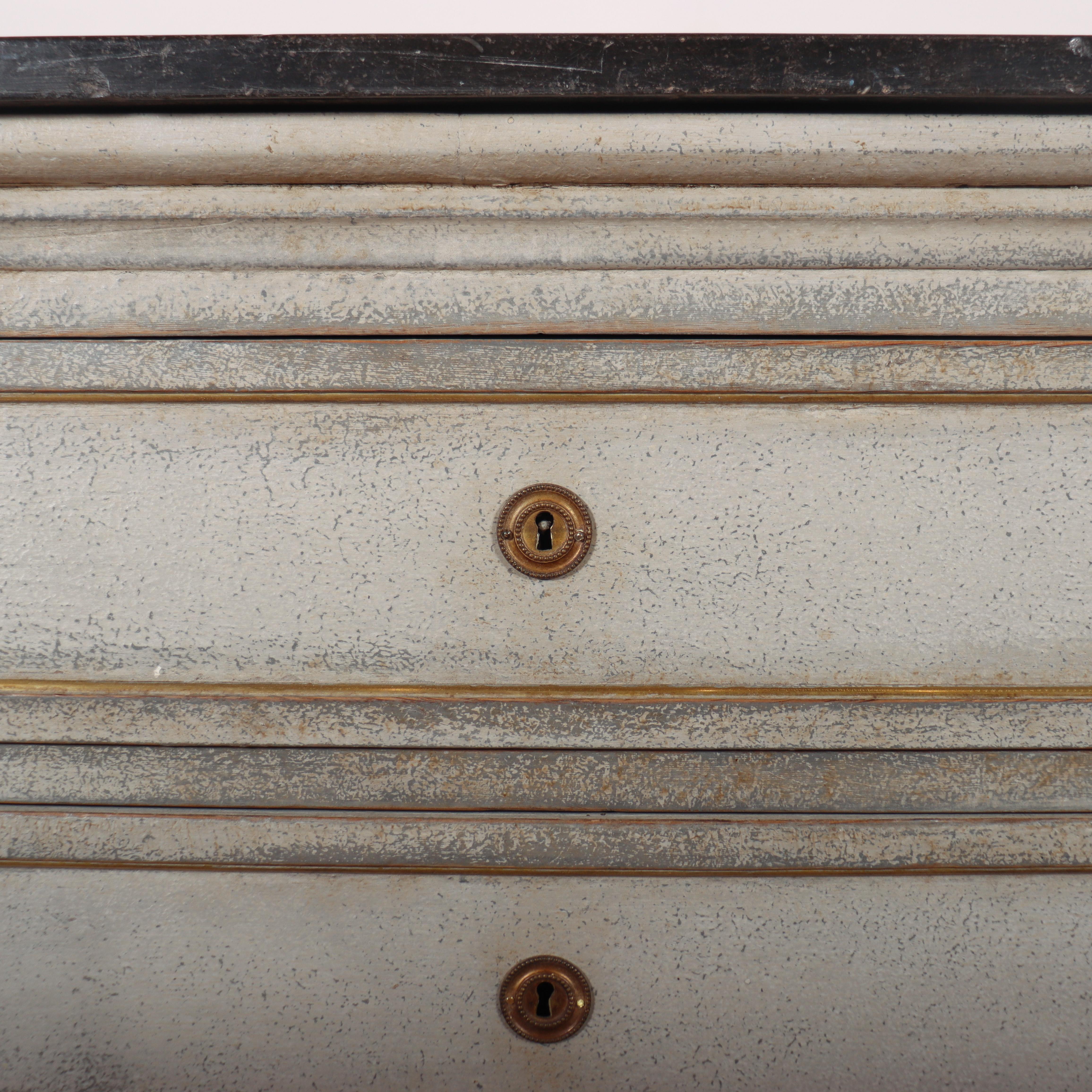French Painted Marble Top Commode For Sale 1