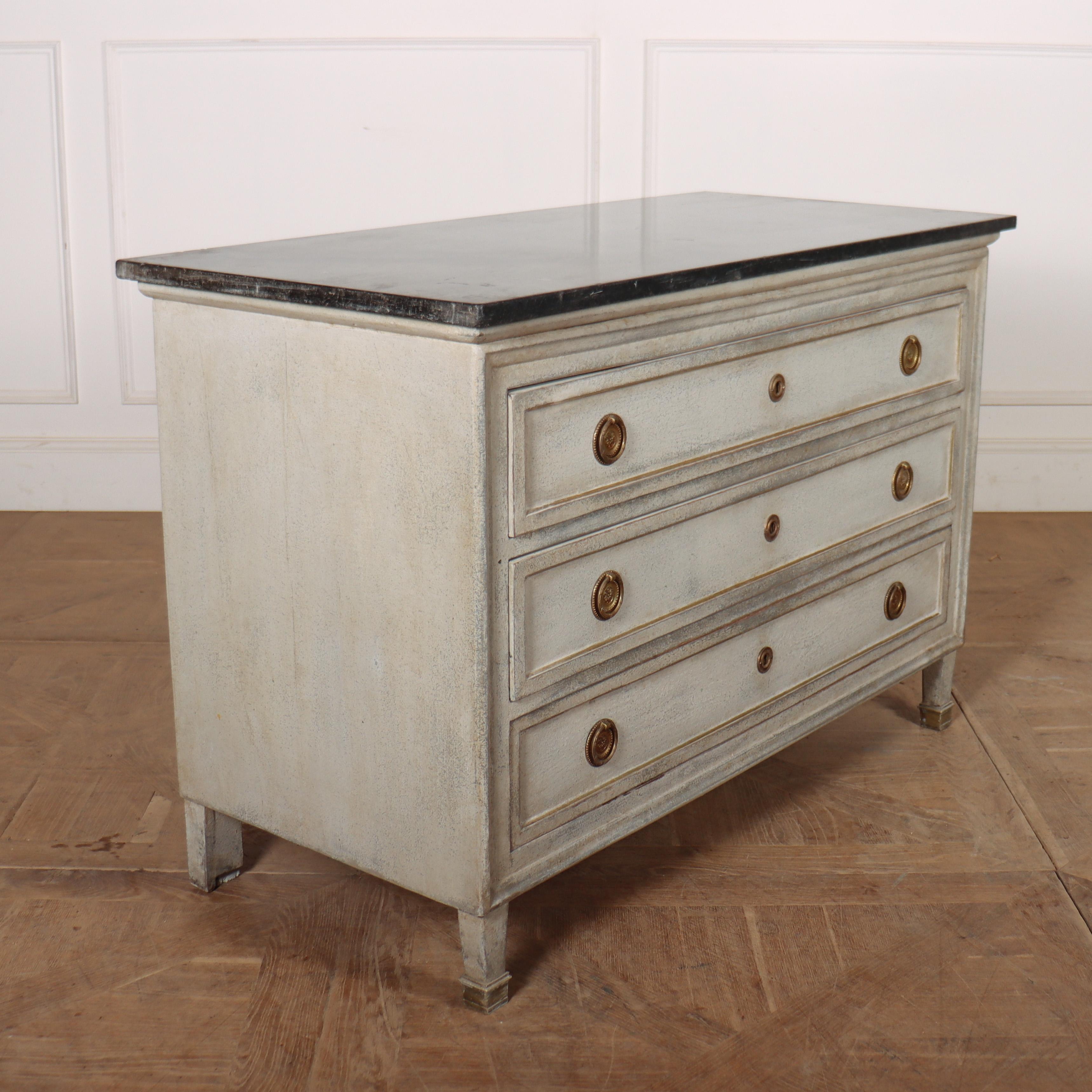 French Painted Marble Top Commode For Sale 2