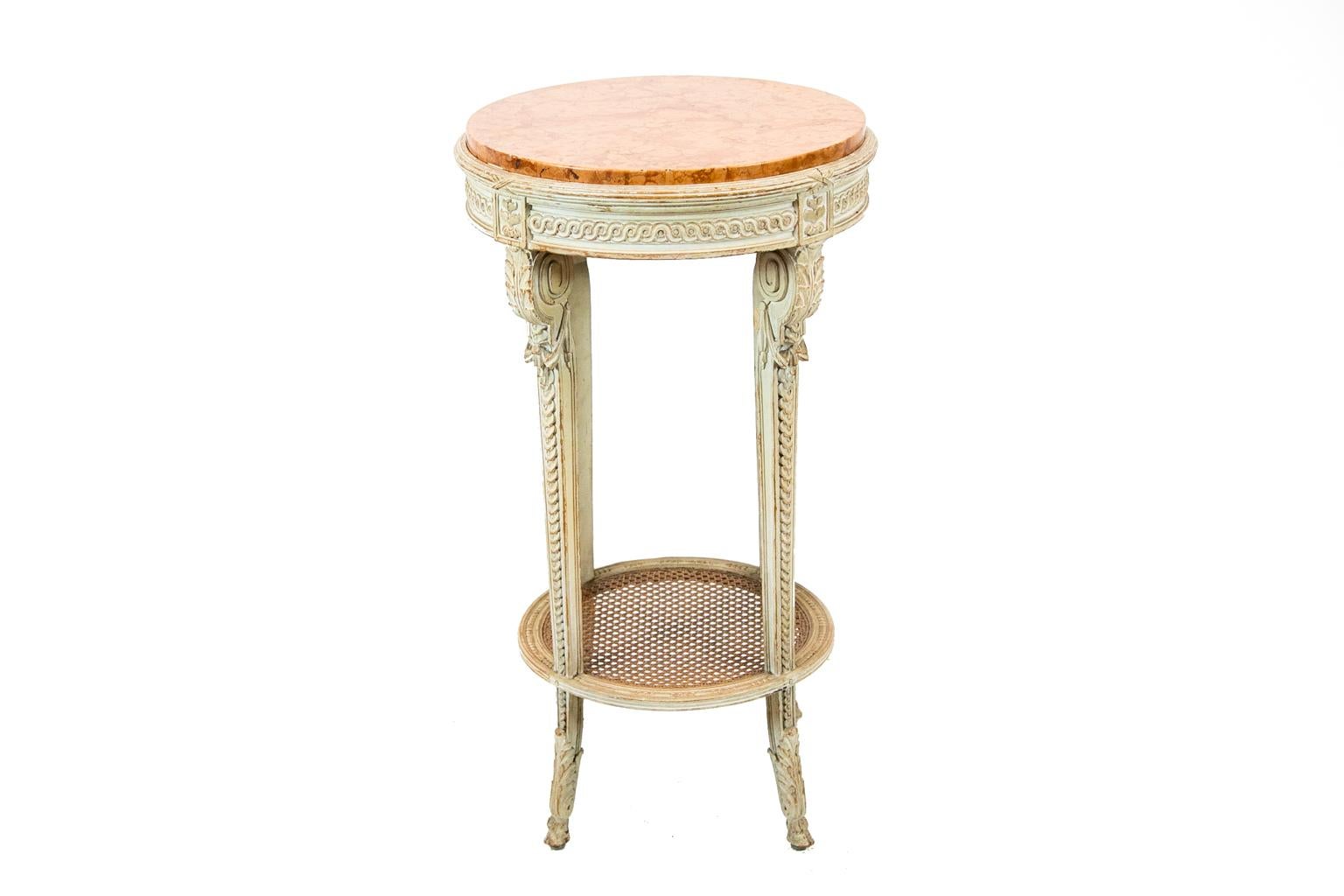 Late 19th Century French Painted Marble-Top Occasional Table