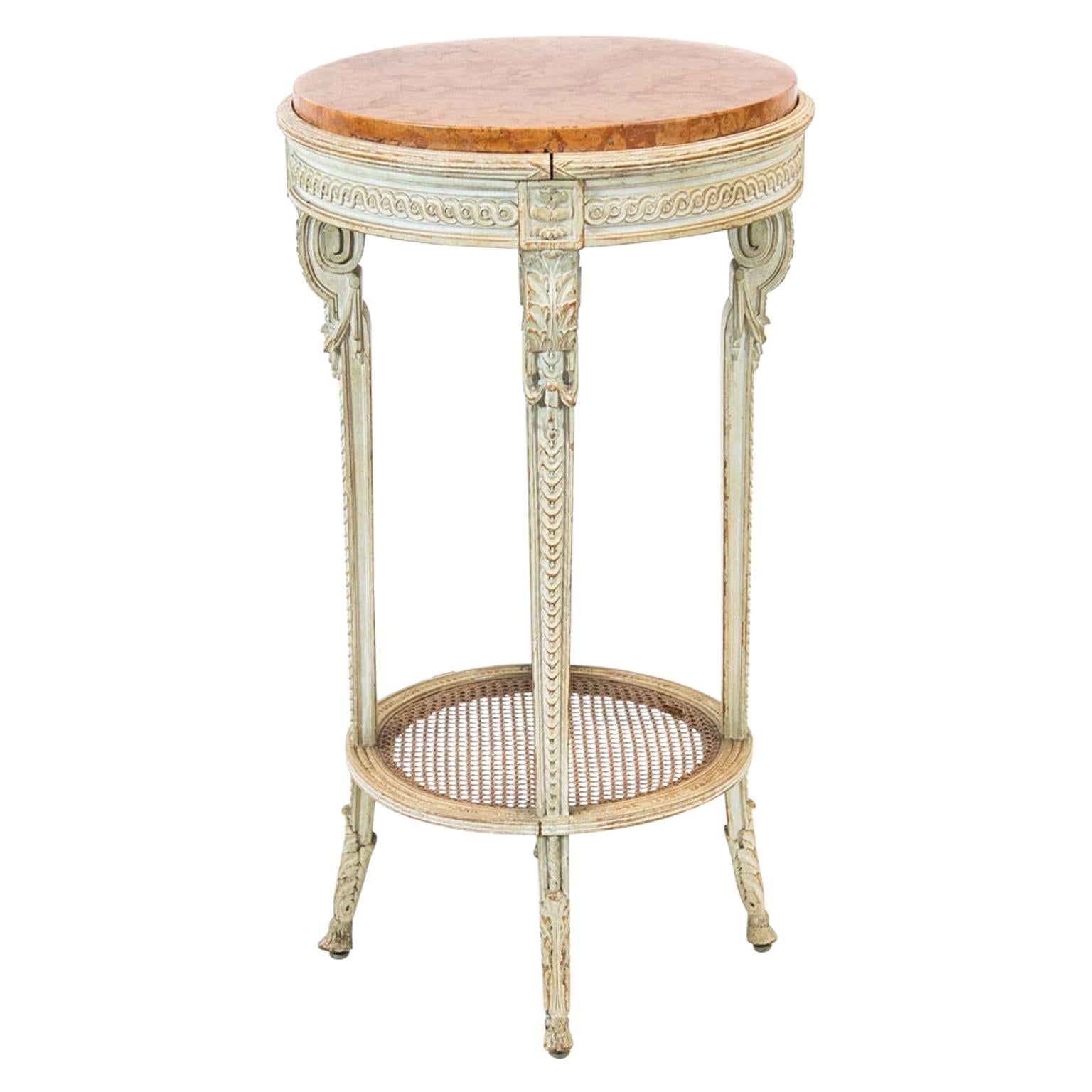 French Painted Marble-Top Occasional Table