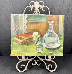 French Painted Metal Table Easel, Mid-Century 1960's