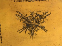 French Painted Mustard and Black Tole Tray