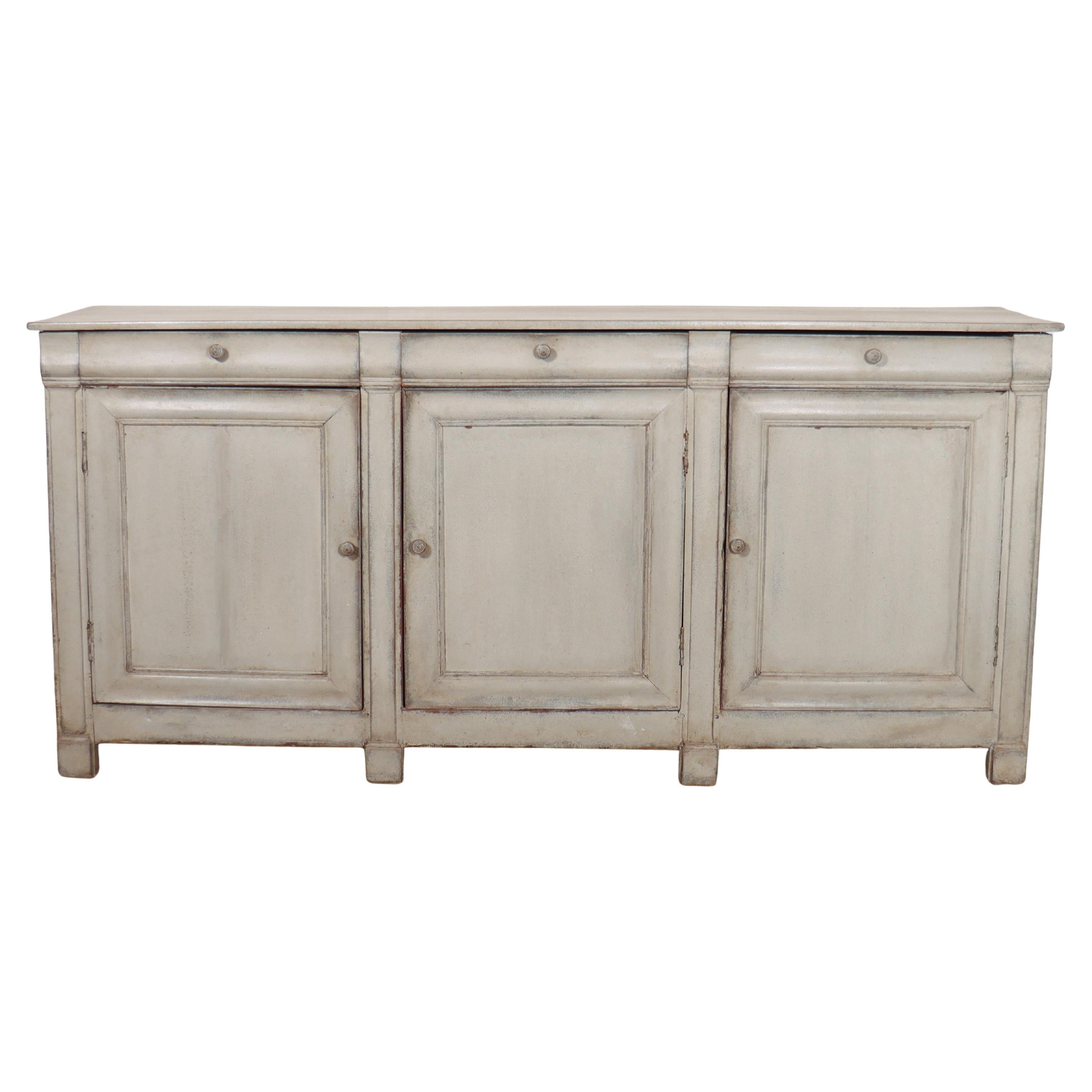 French Painted Narrow Sideboard For Sale