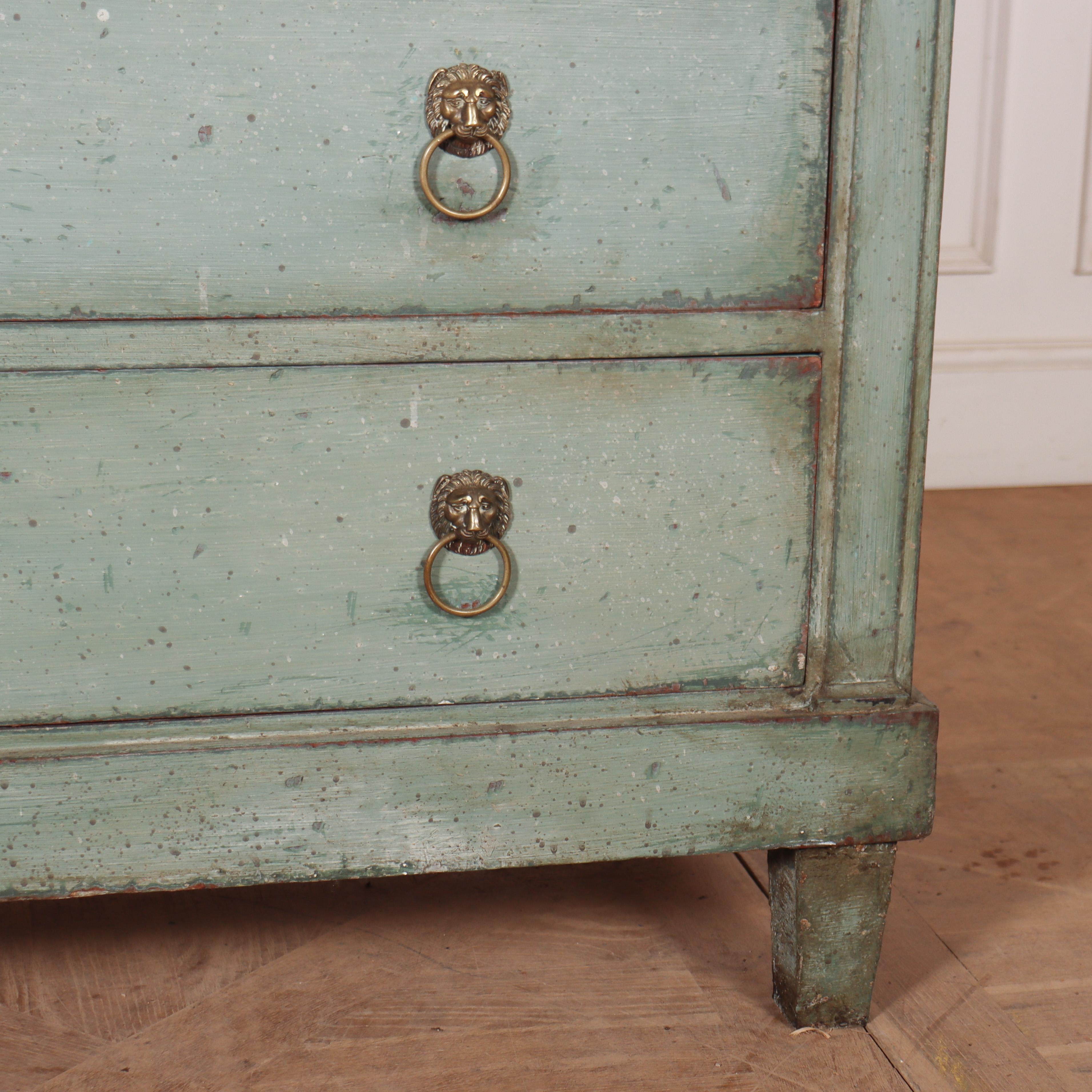 19th Century French Painted Oak Commode For Sale