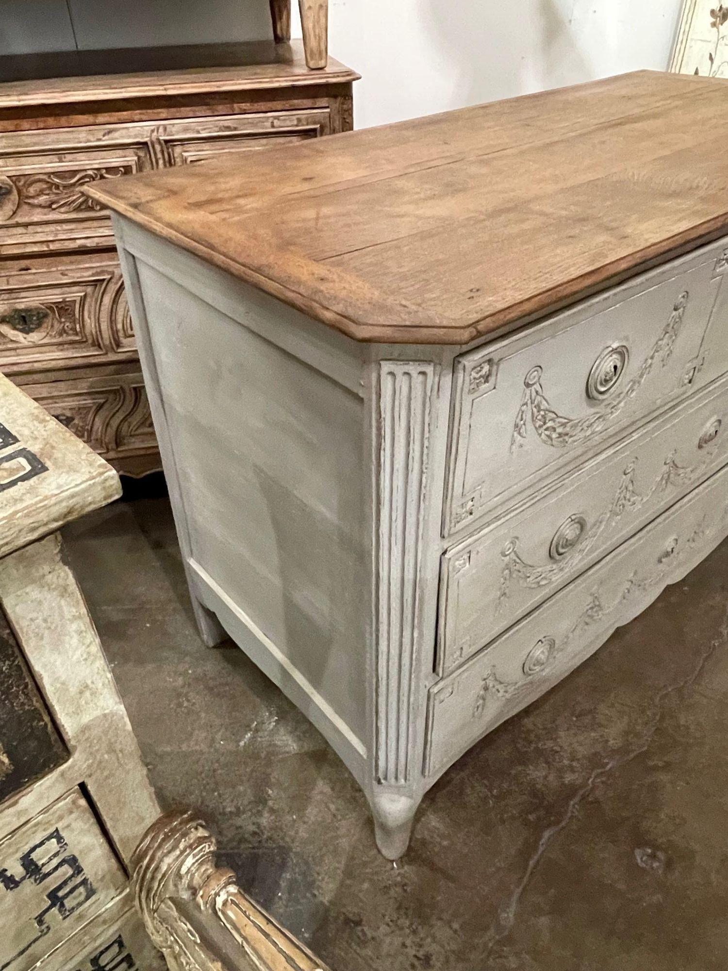 French Painted Oak Commode For Sale 2
