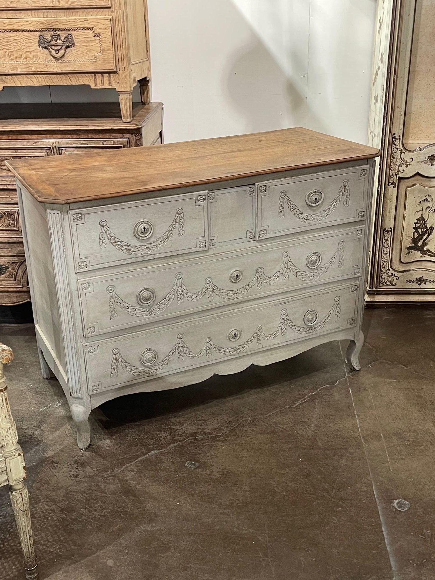 French Painted Oak Commode For Sale 4