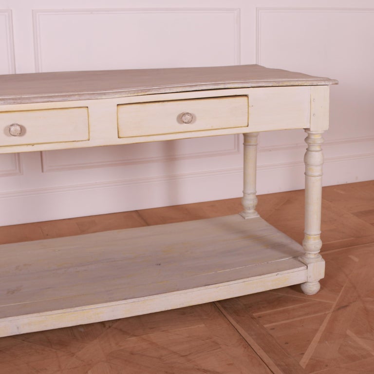 French Painted Oak Drapers Table In Good Condition For Sale In Leamington Spa, Warwickshire