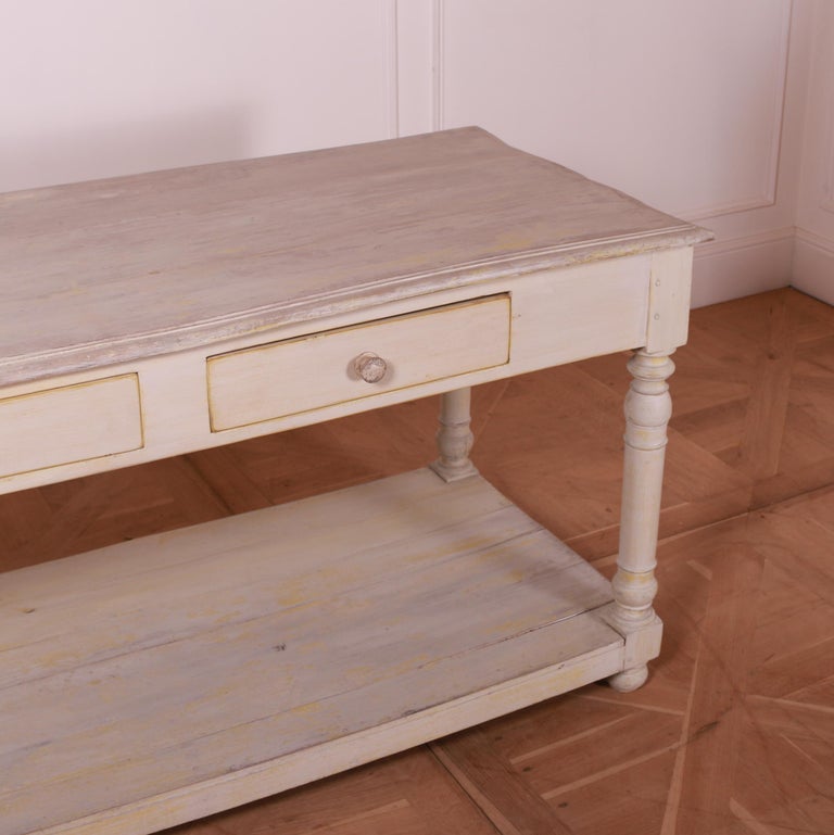 French Painted Oak Drapers Table For Sale 4