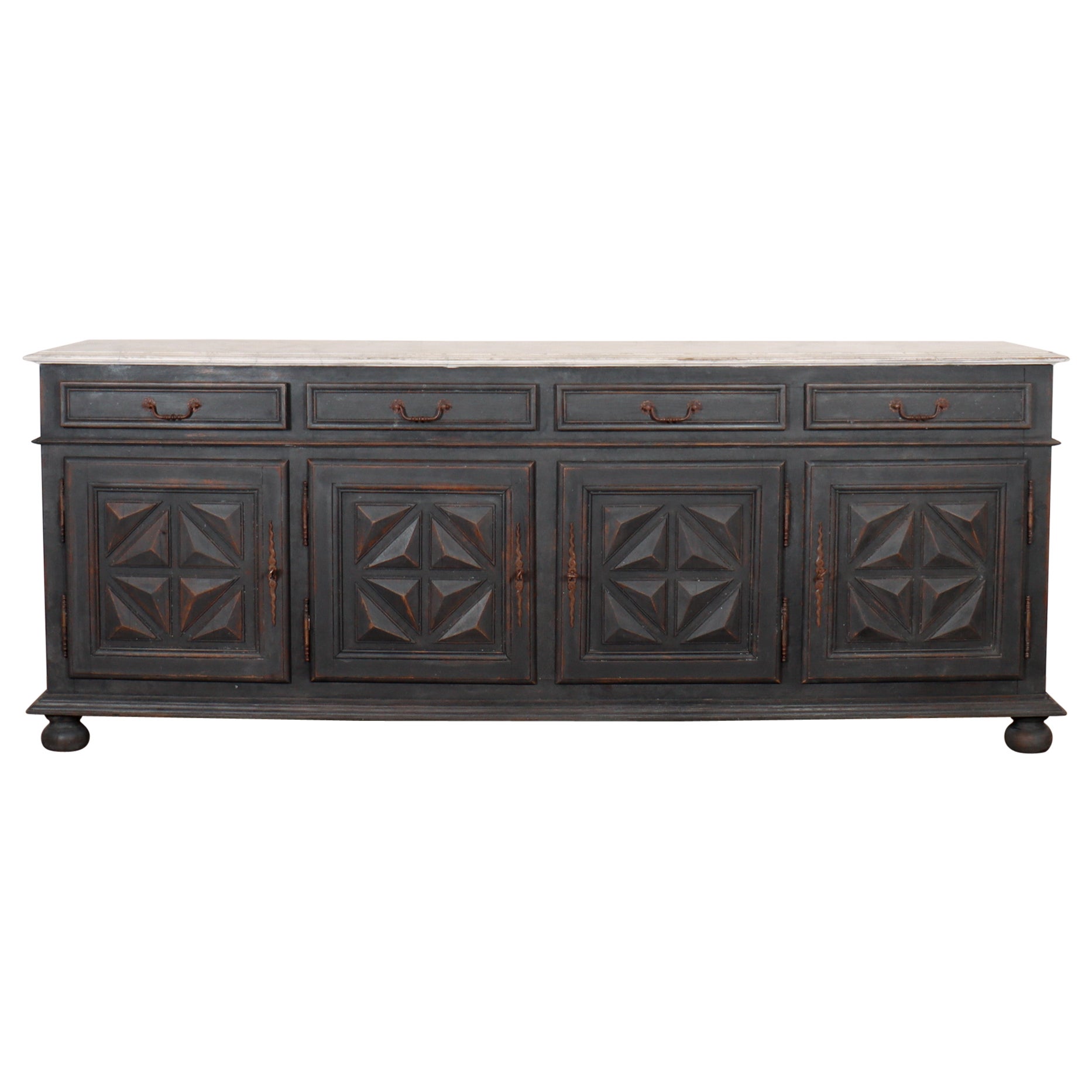 French Painted Oak Enfilade