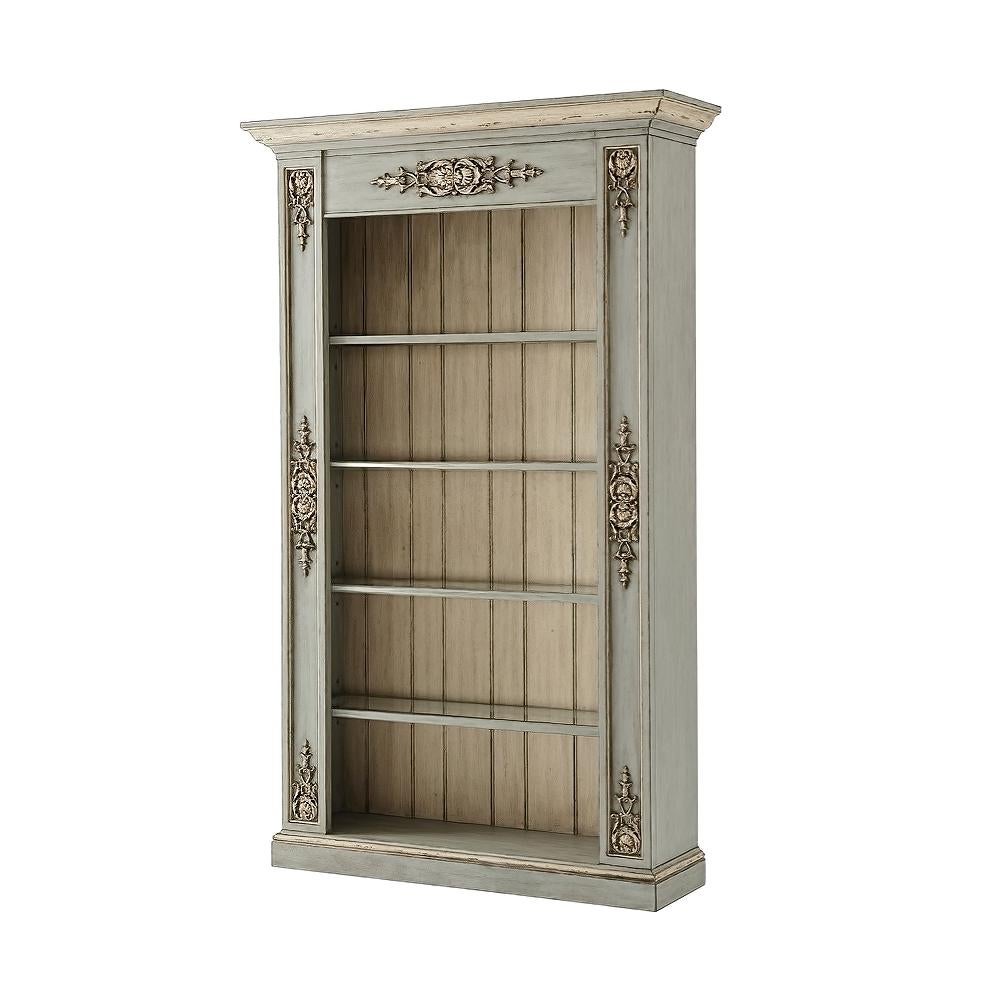 Vietnamese French Painted Open Bookcase For Sale