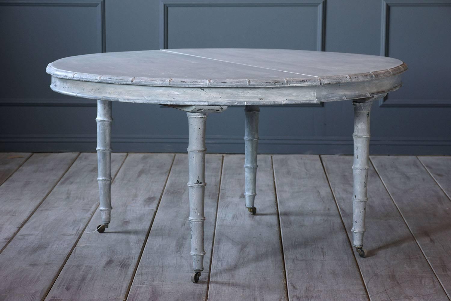 Carved French Painted Oval Dining Table, circa 1900