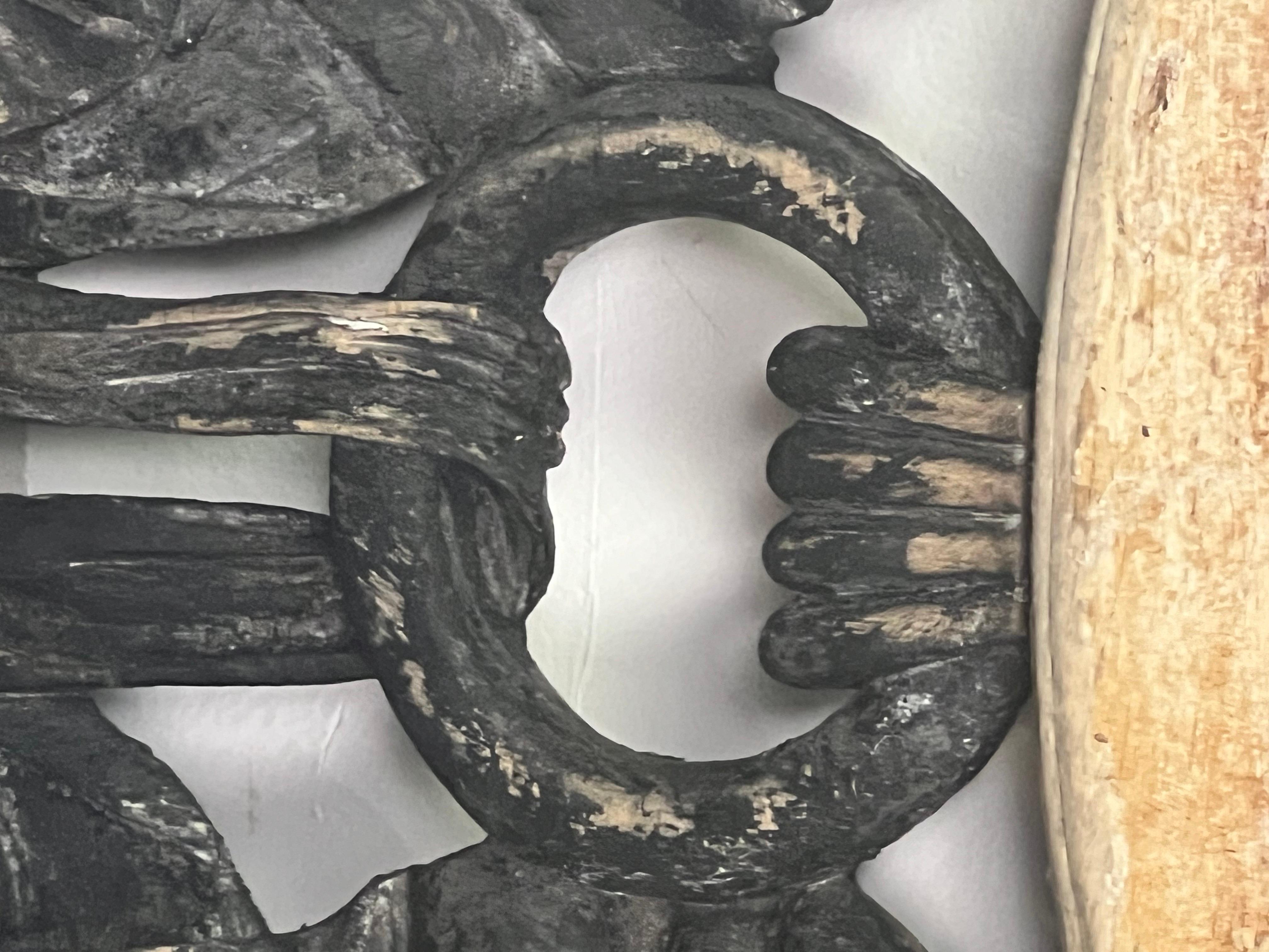 Miroir ovale peint à la française avec ruban et feuilles, vers 1900 en vente 1
